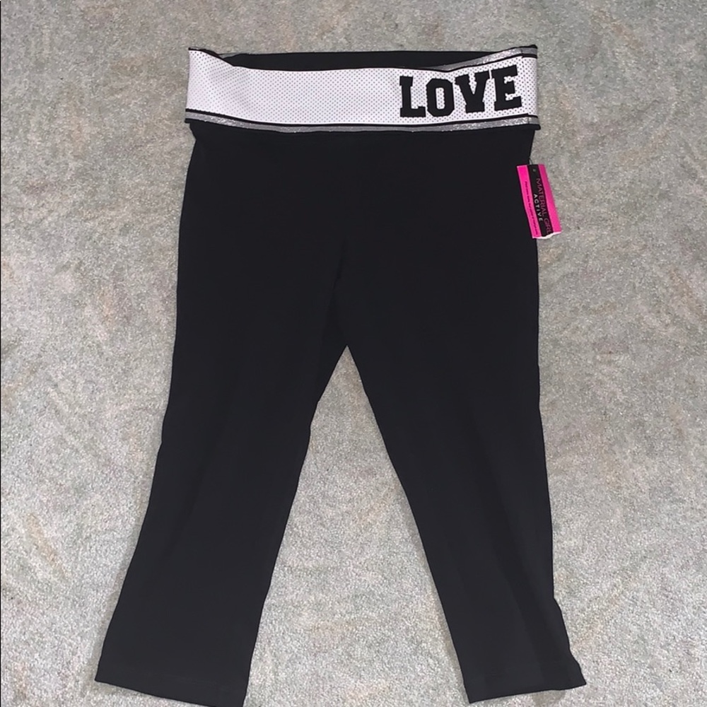 Black fold down “love” leggings